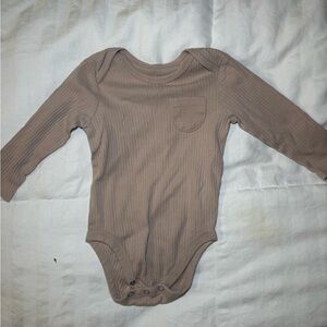 Soft Tan Ribbed Kids Bodysuit